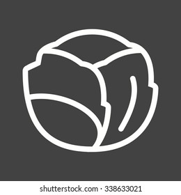 Cabbage, vegetable, green icon vector image.Can also be used for food iconset. Suitable for mobile apps, web apps and print media.