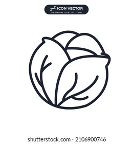 Cabbage vegetable icon symbol template for graphic and web design collection logo vector illustration