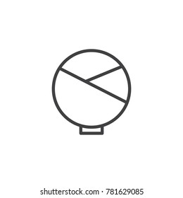 Cabbage vegetable line icon, outline vector sign, linear style pictogram isolated on white. Vegetarian food symbol, logo illustration. Editable stroke