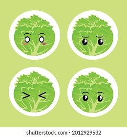 Cabbage Vegetable Mixed Expression Mask kind of colours which has a different expressions