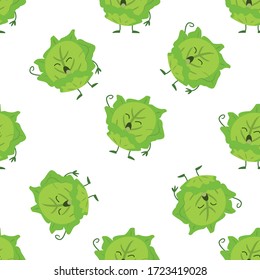 Cabbage Vegetable Seamless Pattern would be perfect for fabric, textile, gift wrap, wallpaper, surface designer, background, backdrop, and ornament.