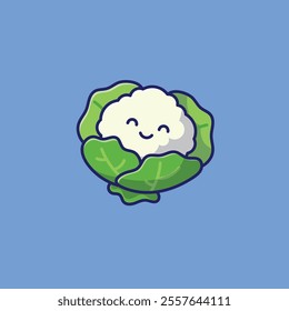 Cabbage vegetable smiling face mascot cartoon illustration