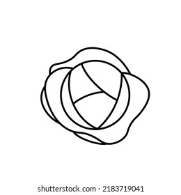 Cabbage vegetable vector icon outline black EPS 10. Garden flat illustration.... Farm market product. Vegetarian food... Fresh healthy organic food... Crop concept for vegan. Isolated on white