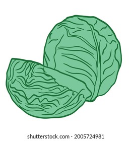 Cabbage Vegetables Vektorbild-Illustration