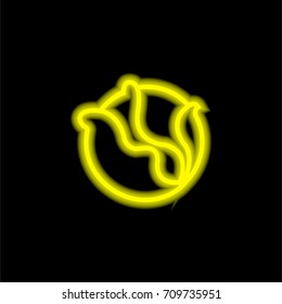Cabbage yellow glowing neon ui ux icon. Glowing sign logo vector
