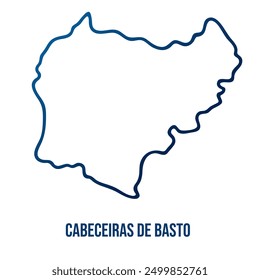 Cabeceiras de Basto municipality map, Braga district. Simplified blue gradient linear vector map