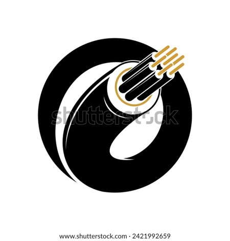 Cabel logo design concept template. Editable circle cables wire vector for electricity icon symbol logos.