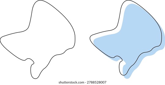 Cabell County West Virginia map outline silhouette graphic illustration vector design with Huntington county seat.