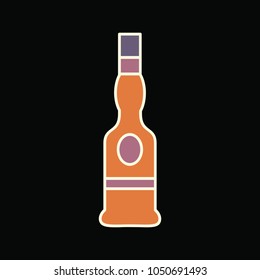 Cabernet bottle icon. Cartoon Cabernet bottle vector icon for web design isolated on black background