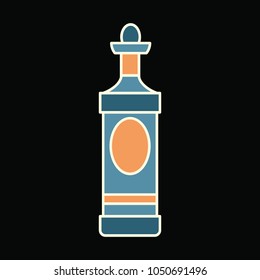 Cabernet bottle icon. Cartoon Cabernet bottle vector icon for web design isolated on black background