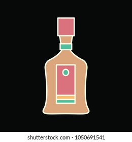 Cabernet bottle icon. Cartoon Cabernet bottle vector icon for web design isolated on black background
