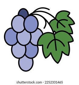 Cabernet grape icon. Outline cabernet grape vector icon color flat isolated on white