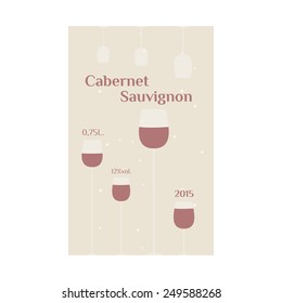 Cabernet Sauvignon label for wine. vector format.