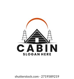 Cabina con Plantilla de Vector de diseño de logotipo de sol abstracto