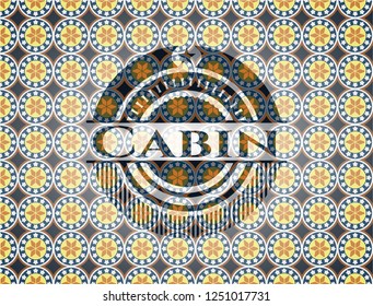 Cabin arabic emblem background. Arabesque decoration.