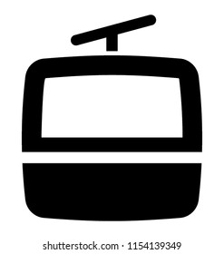 
A cabin attached with a cable on a height, exhibiting chairlift icon
