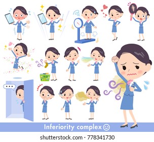 Cabin attendant blue women_complex