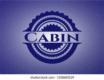 Cabin badge with denim background