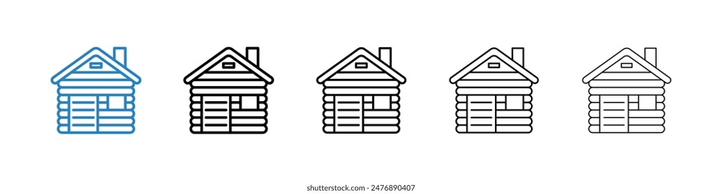 Cabin black and white vector icon