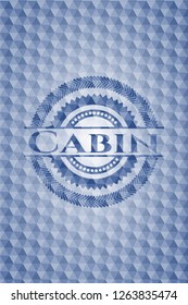 Cabin blue polygonal emblem.