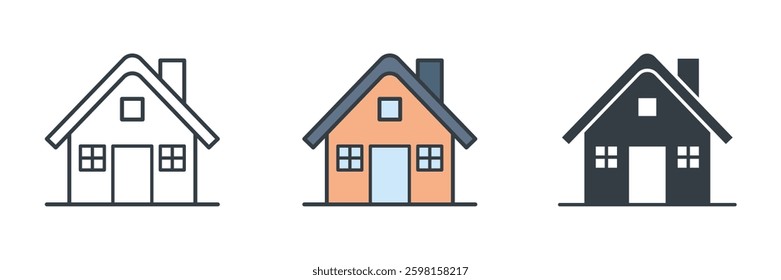 Cabin Building icon symbol vector illustration isolated on white background