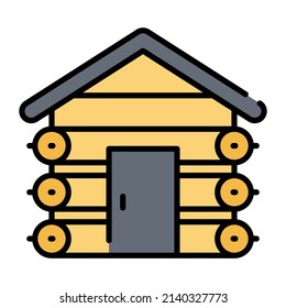 cabin building vector illustration isolated on white background. Architecture business concept.