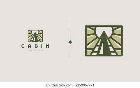 Cabin Camp Logo Template. Universal creative premium symbol. Vector illustration. Creative Minimal design template. Symbol for Corporate Business Identity