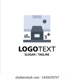 Cabin, Center, Control, Panel, Room Business Logo Template. Flat Color