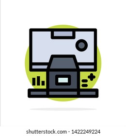Cabin, Center, Control, Panel, Room Abstract Circle Background Flat color Icon