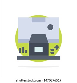 Cabin, Center, Control, Panel, Room Abstract Circle Background Flat color Icon. Vector Icon Template background