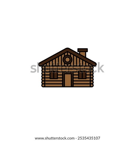 Cabin colored vector icon on white background. Stock vector EPS10