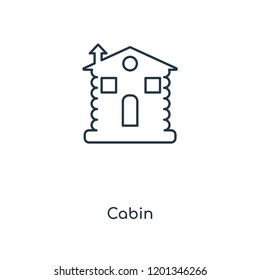 Cabin concept line icon. Linear Cabin concept outline symbol design. This simple element illustration can be used for web and mobile UI/UX.