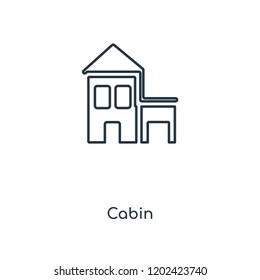 Cabin concept line icon. Linear Cabin concept outline symbol design. This simple element illustration can be used for web and mobile UI/UX.