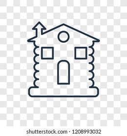 Cabin concept vector linear icon isolated on transparent background, Cabin concept transparency concept in outline style