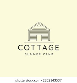 cabin or cottage logo line art simple minimalist vector illustration design