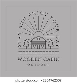 cabin or cottage logo line art simple minimalist vector illustration template icon graphic design
