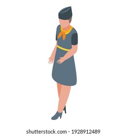 Cabin Crew Icon. Isometric Of Cabin Crew Vector Icon For Web Design Isolated On White Background