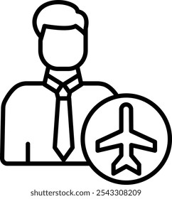 Cabin Crew Vector Illustration Detailed Icon