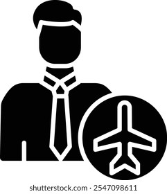 Cabin Crew Vector Illustration Detailed Icon