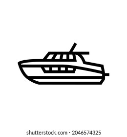 cabin cruiser boat line icon vector. cabin cruiser boat sign. isolated contour symbol black illustration svg