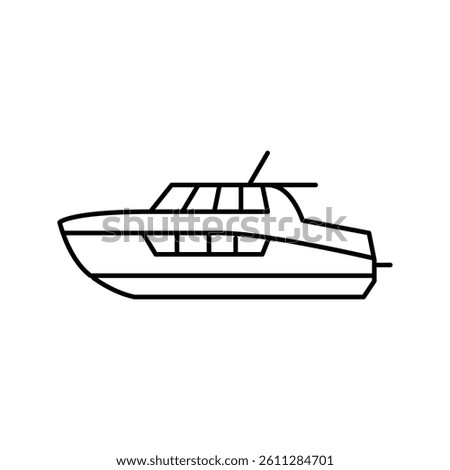 cabin cruiser boat line icon vector. cabin cruiser boat sign. isolated contour symbol black illustration