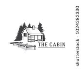 Cabin with dock logo vector