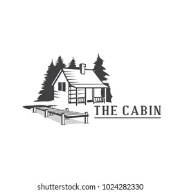 Cabin With Dock Logo Vector