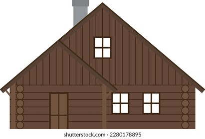 cabin flat colored vector illustration