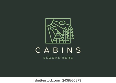 Kabine im Wald Logo Design 