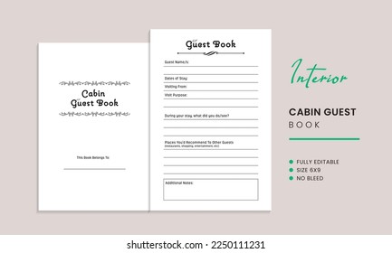 Cabin Guest Book Kdp Interior Template