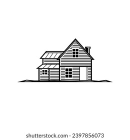 cabin home logo vector icon illustration. handmade