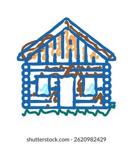 cabana casa doodle ícone esboço vetor. cabana casa sinal. símbolo isolado ilustração