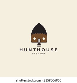 Kabinenhaus im Waldlogo, Vektorsymbol-Design