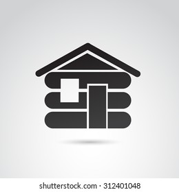 Cabin house icon isolated on white background. Vector art.